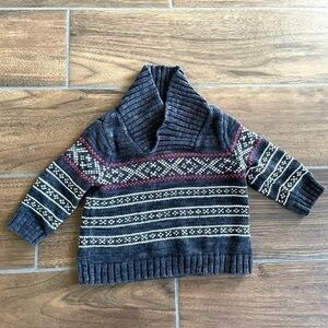 OLD NAVY fair isle shawl collar baby sweater-3-6M